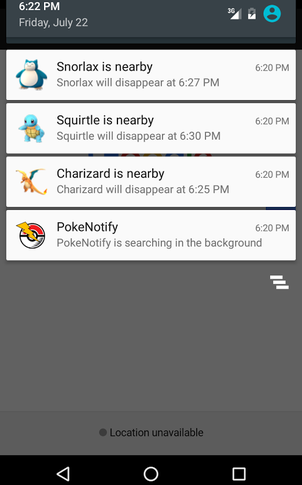 PokeNotify для Android известит вас о местонахождении крутых покемонов